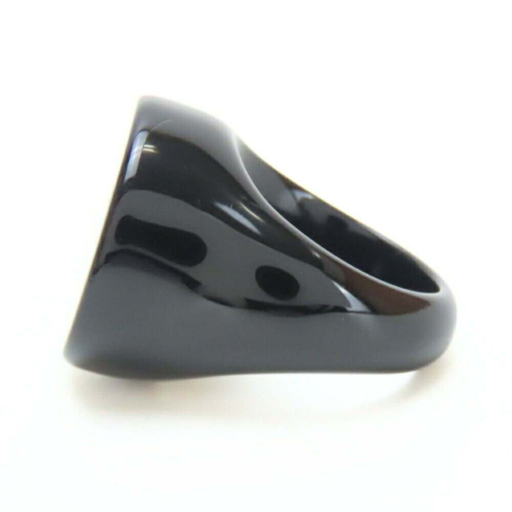 Chanel Authentic Black Logo Ring - image 3